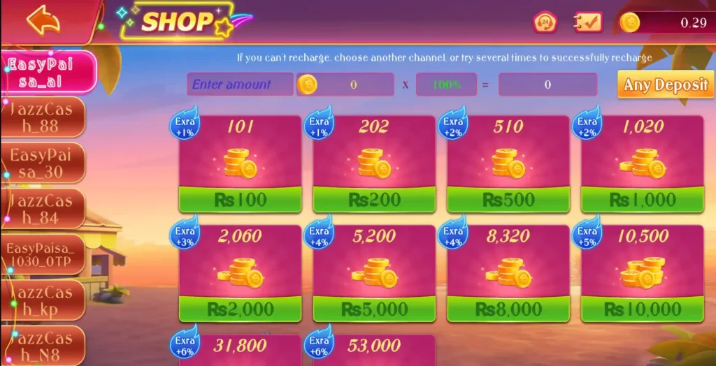 Deposit money pk68 game